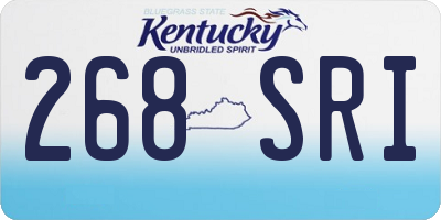 KY license plate 268SRI