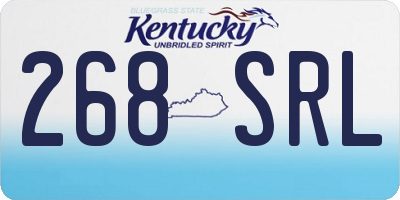 KY license plate 268SRL