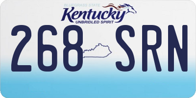 KY license plate 268SRN