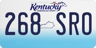KY license plate 268SRO