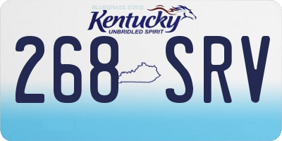 KY license plate 268SRV