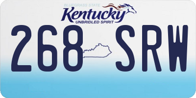 KY license plate 268SRW