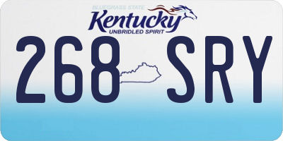KY license plate 268SRY