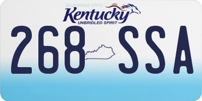 KY license plate 268SSA