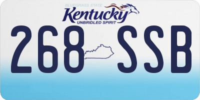 KY license plate 268SSB