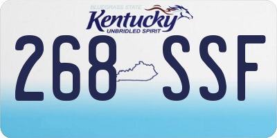 KY license plate 268SSF