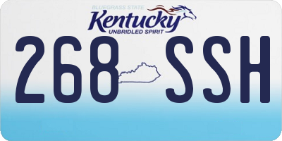 KY license plate 268SSH