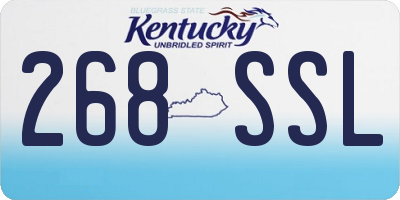 KY license plate 268SSL
