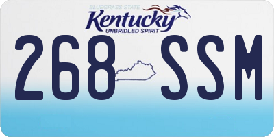 KY license plate 268SSM