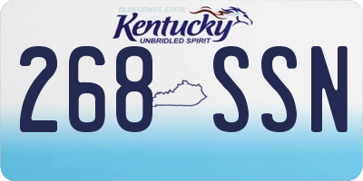 KY license plate 268SSN