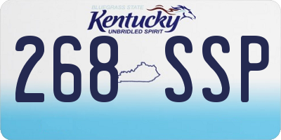 KY license plate 268SSP