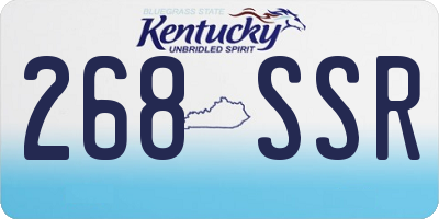 KY license plate 268SSR