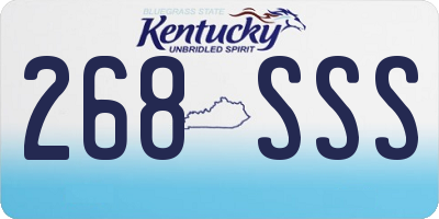 KY license plate 268SSS