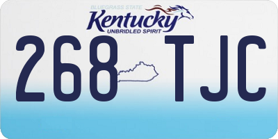 KY license plate 268TJC