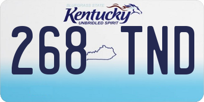KY license plate 268TND