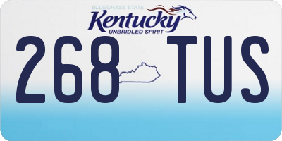 KY license plate 268TUS