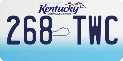 KY license plate 268TWC