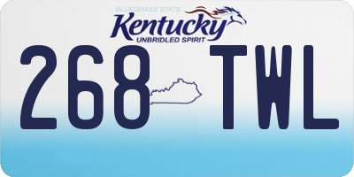 KY license plate 268TWL