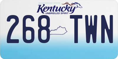 KY license plate 268TWN