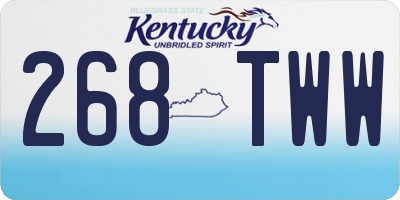 KY license plate 268TWW