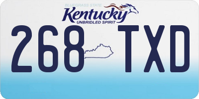 KY license plate 268TXD