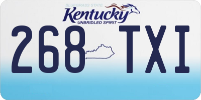 KY license plate 268TXI