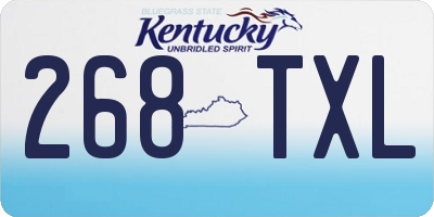KY license plate 268TXL
