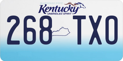 KY license plate 268TXO
