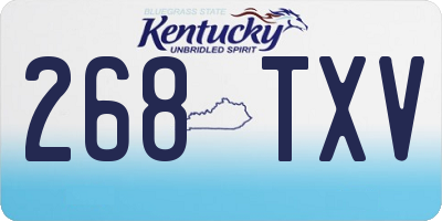 KY license plate 268TXV