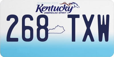 KY license plate 268TXW