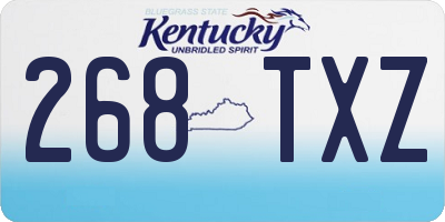KY license plate 268TXZ