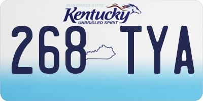 KY license plate 268TYA