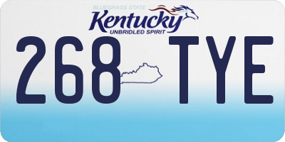 KY license plate 268TYE