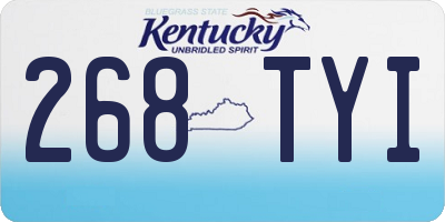 KY license plate 268TYI