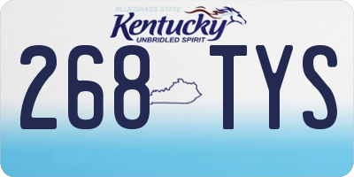 KY license plate 268TYS