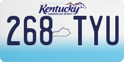 KY license plate 268TYU