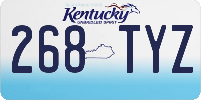 KY license plate 268TYZ
