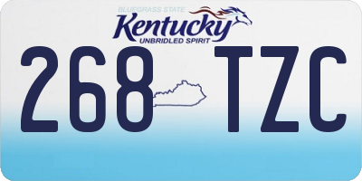 KY license plate 268TZC