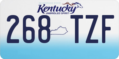 KY license plate 268TZF