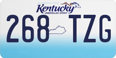 KY license plate 268TZG