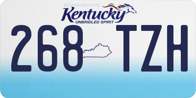 KY license plate 268TZH