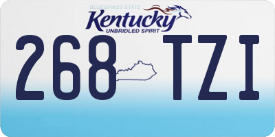 KY license plate 268TZI