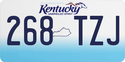 KY license plate 268TZJ