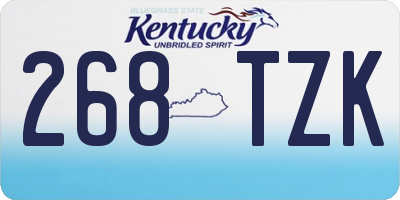 KY license plate 268TZK
