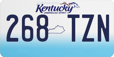 KY license plate 268TZN