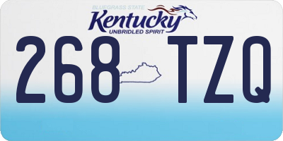 KY license plate 268TZQ