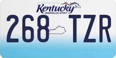 KY license plate 268TZR