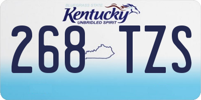 KY license plate 268TZS