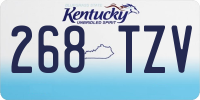KY license plate 268TZV