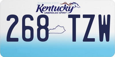 KY license plate 268TZW
